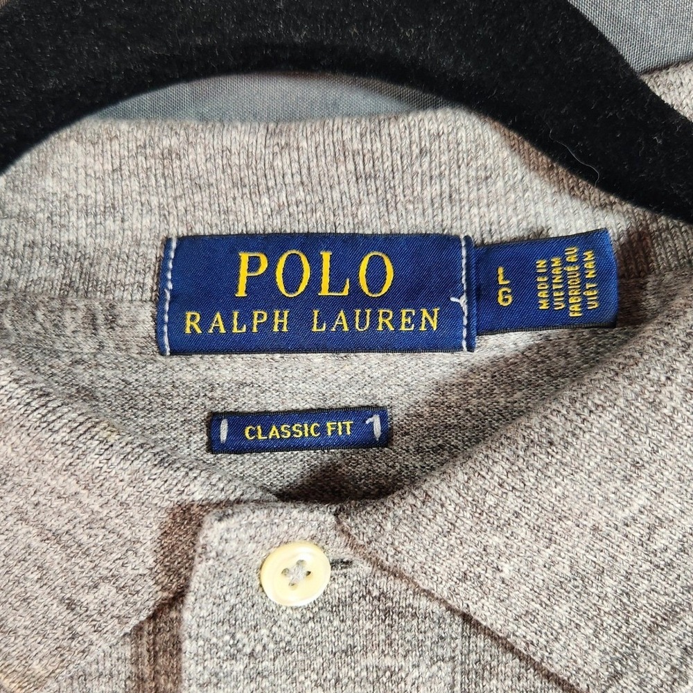 Men's Polo Ralph Lauren Classic Fit Polo Shirt in Heathered Light Gray - Large - Picture 4 of 8